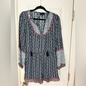 Greylin silk blend romper w tassels, size Med